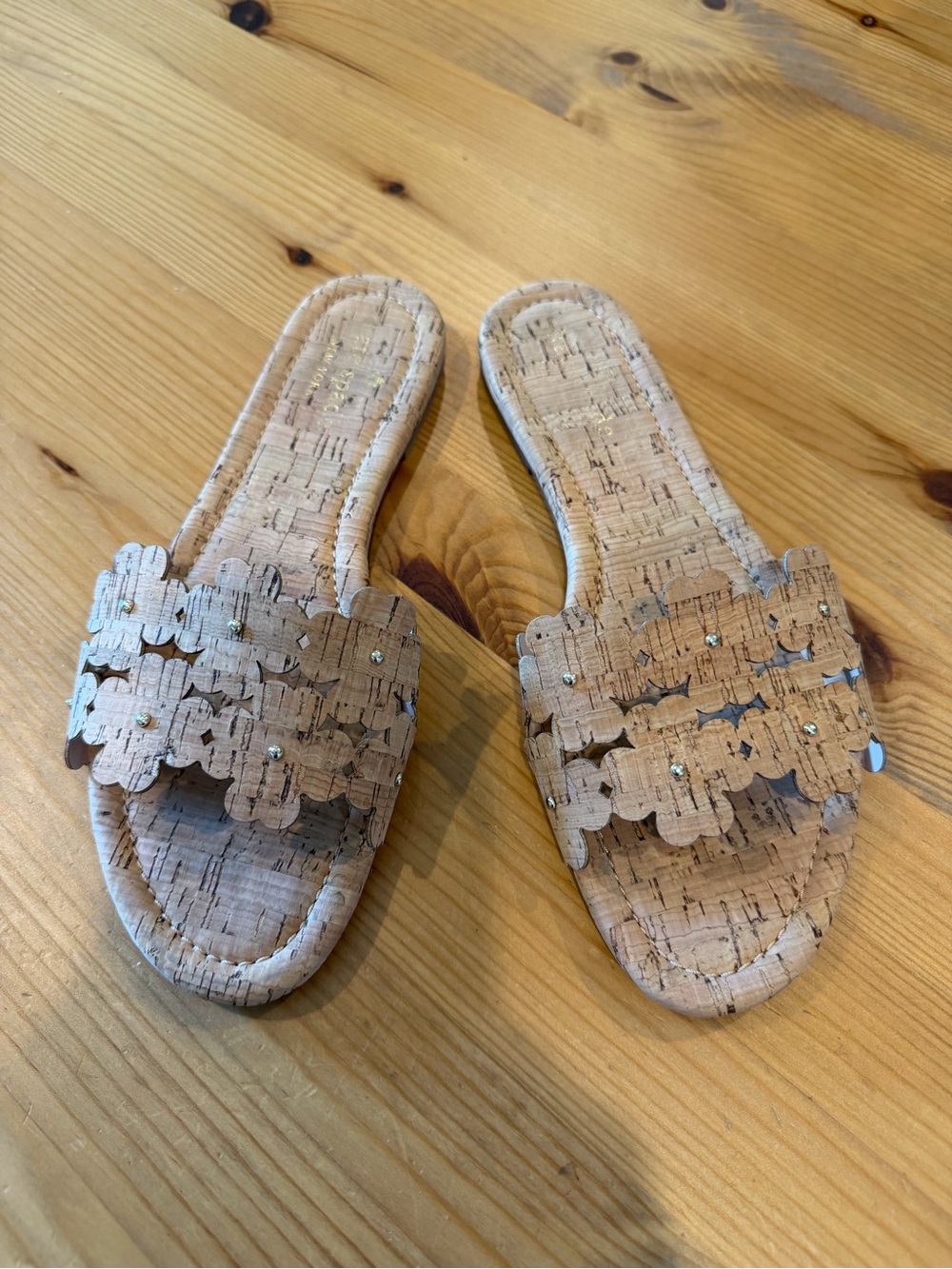 Kate Spade Women's Cork Slide Sandals in Natural Tan
